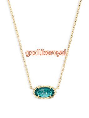 Elisa Gold Pendant Necklace in London Blue Glass